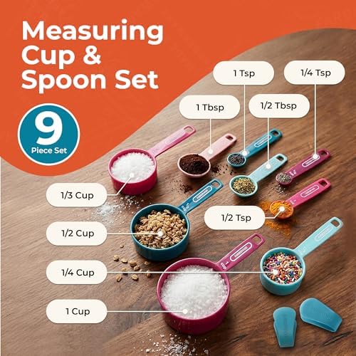 Farberware – Measuring Cup & Spoon Set – Blue & Pink
