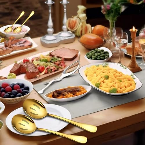 Serving Spoons Set, Includes 3 Large, 3 Slotted