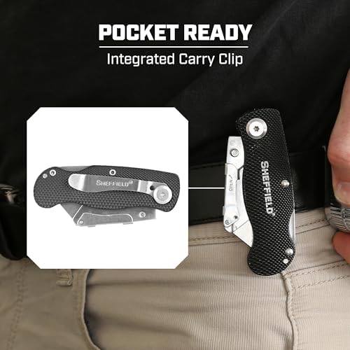 Sheffield Folding Utility Knife, Accepts Standard Utility Knife Blades