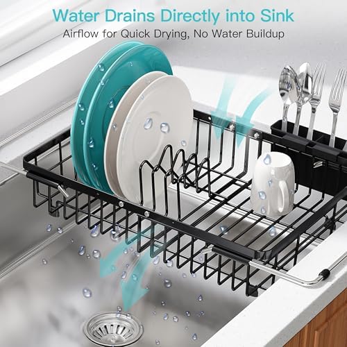 JASIWAY Black Dish Drying Rack Over the Sink