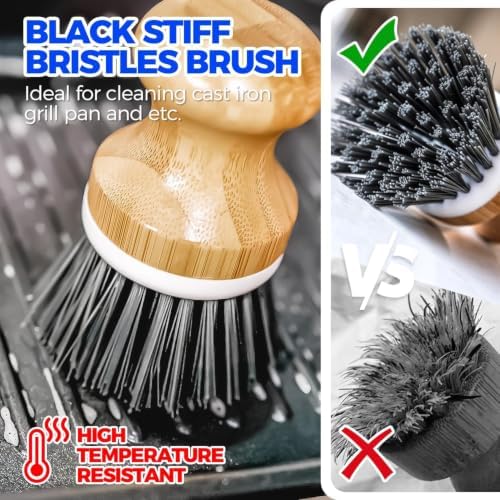 Holikme 6 Pack Dish Brush with Bottle Brush Scrub Brush Straw