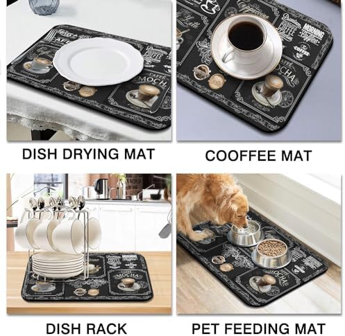 Coffee Bar Mat Accessories for Countertop Super Absorbent Anti-Slip Silicone