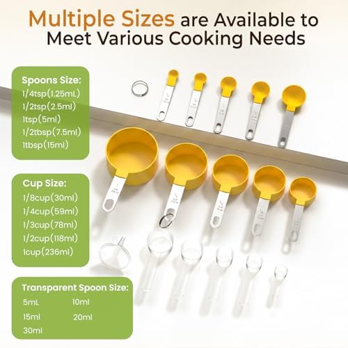 16PCS Measuring Cups and Spoons Set, Measuring Spoon Set