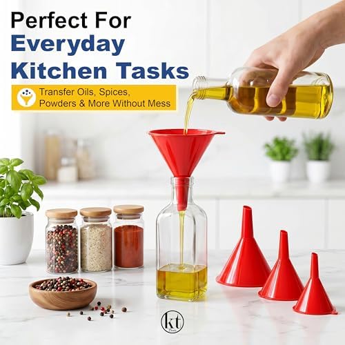 4Pcs All Purpose Plastic Funnel Set, Funnels