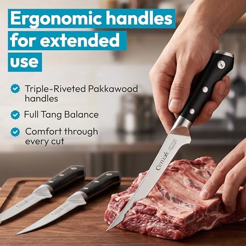 Cutluxe Boning Knife Set, Curved & Flexible