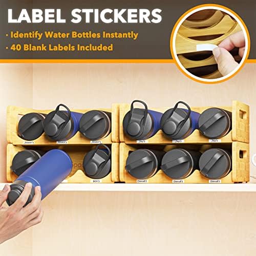 SpaceAid Bamboo Water Bottle Organizer