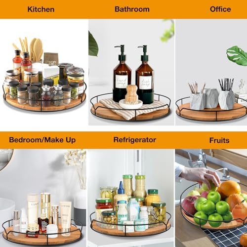 Lazy Susan Turntable Organizer for Cabinet Pantry Kitchen Countertop Computer