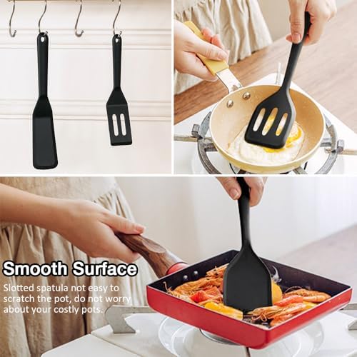 Silicone Mini Spatula 4PCS, Small Silicone Turners
