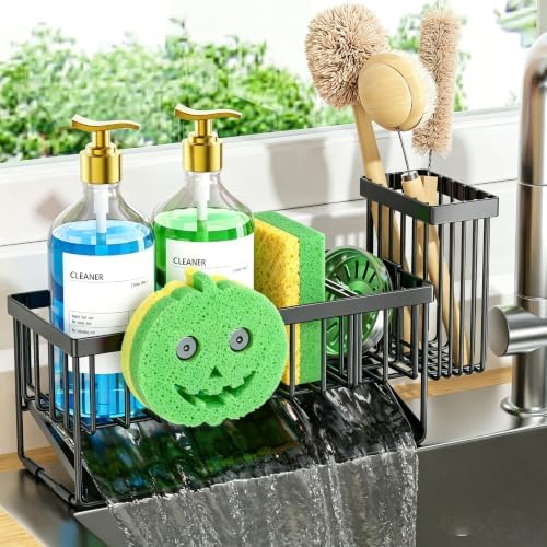 Cisily 9.25'' ponge Holder for Kitchen Sink, Smiley Face Sink Caddy