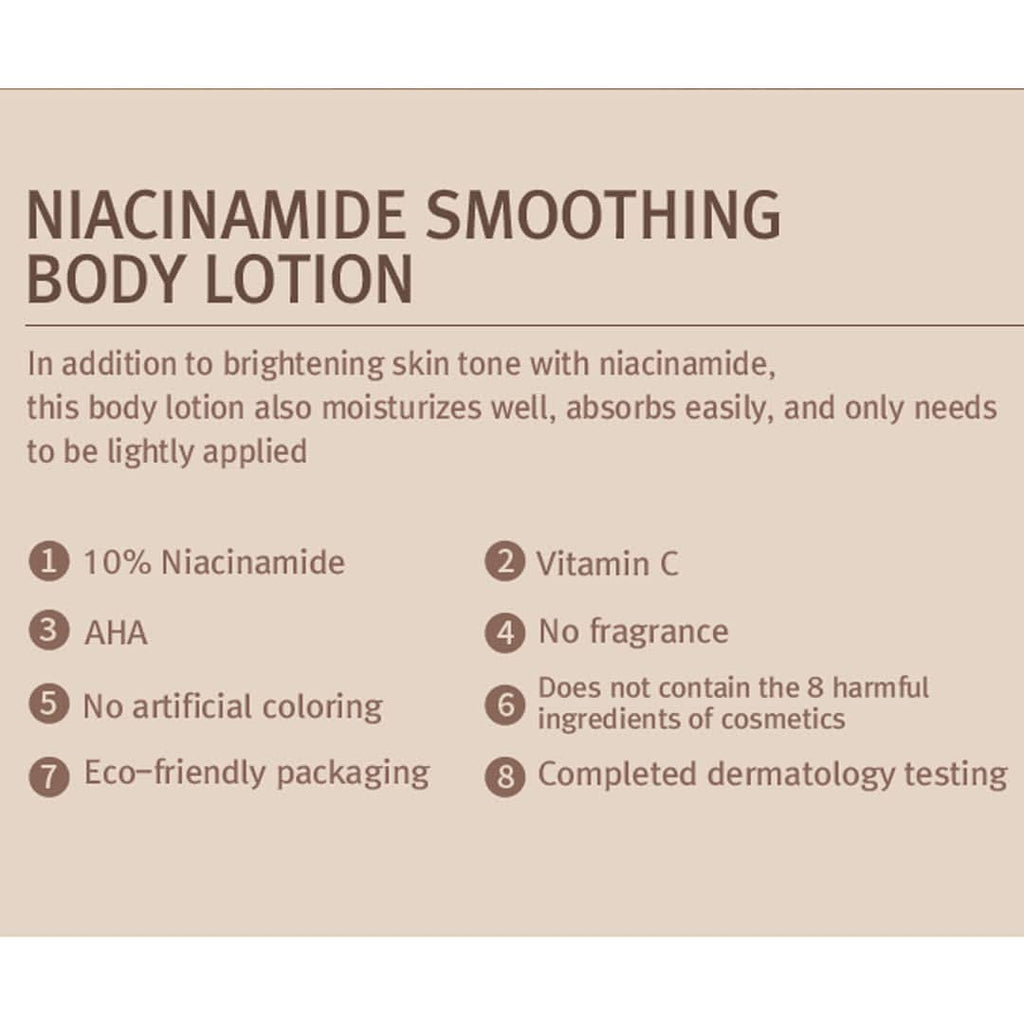 Niacinamide AHA Smoothing Body Lotion for Bright & Glowing Skin