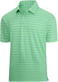 Esabel.C Men's Jacquard striped performance golf polo with UPF 30+ protection.