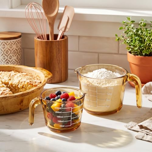 Domensi 3 Pack Glass Measuring Cups, 1& 2 Cup, Measuring Cups
