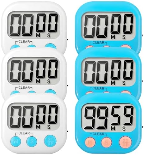 6 Pack Digital Kitchen Timer Small Classroom Timers
