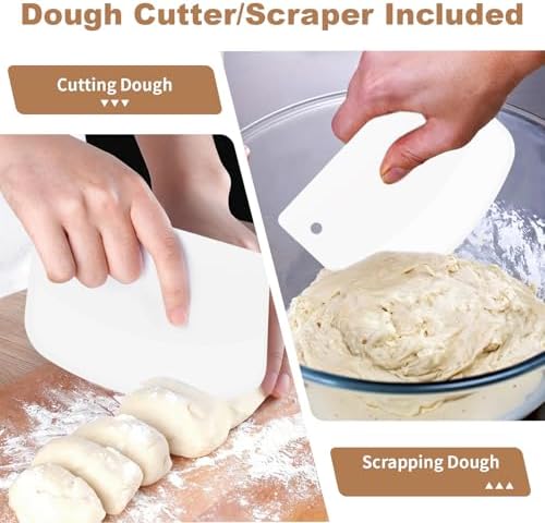 2‑Pack 13‑Inch Danish Dough Whisk, Sourdough Baking Starter Kit
