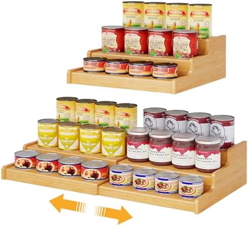 Expandable Bamboo Can Rack Organizer