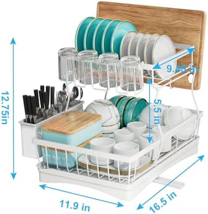 7 code 2-Tier Large Dish Drying Rack