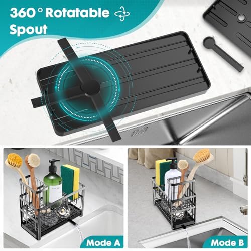 Sinnsally Kitchen Sponge Holder, Sink Caddy Organizer
