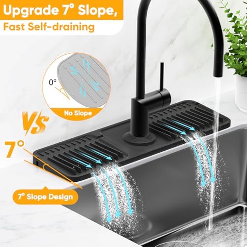 17.7'' Folding Faucet Mat for Kitchen Sink Splash Guard Kitchen Sink Faucet Mat
