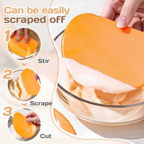 2PCS Bowl Dough Scraper, Flexible Bowl Scraper, Curved Edge Bread Dough Scraper