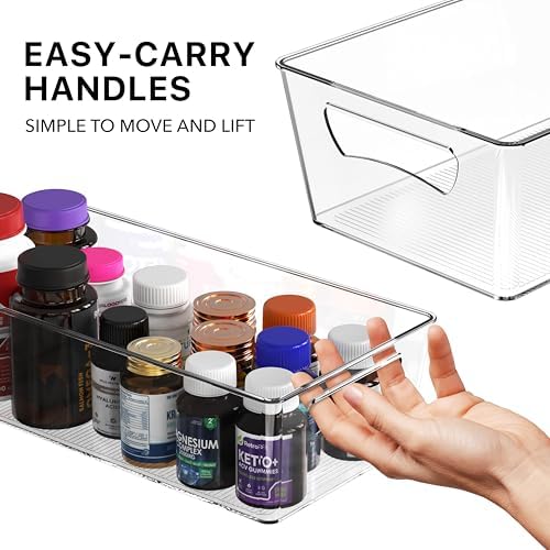 Simple Houseware 4 Pcs Pantry Clear Bin Storage Organizer