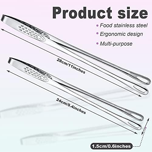 3 Pcs 11 Inches Korean BBQ Tongs Stainless Steel Kitchen Tweezers Grill