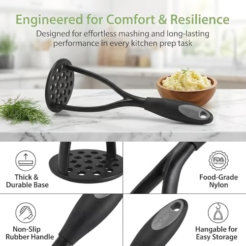 KSENDALO 2 Pack Potato Masher, Bean Smasher