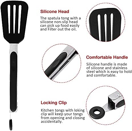 7 inch Mini Silicone Serving Tongs
