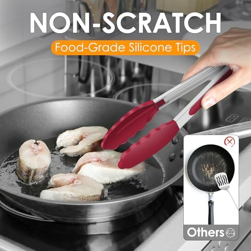 HOTEC Stainless Steel Kitchen Tongs