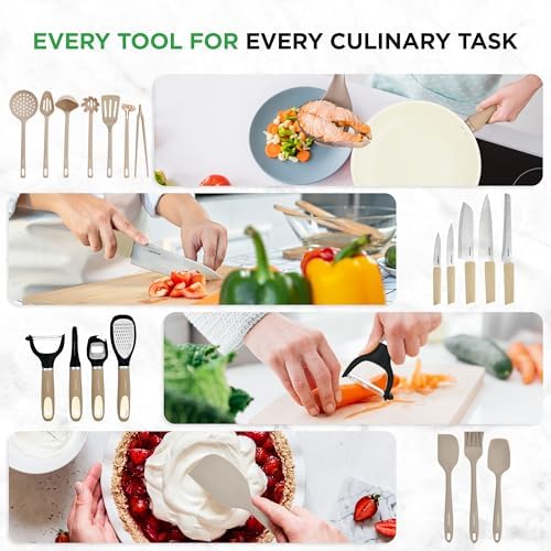 Nutrichef 54-Piece Marble Non-Stick Cookware and Bakeware Set, Professional