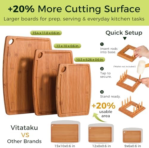 Extra Large Bamboo Cutting Board, Wood Cutting Boards