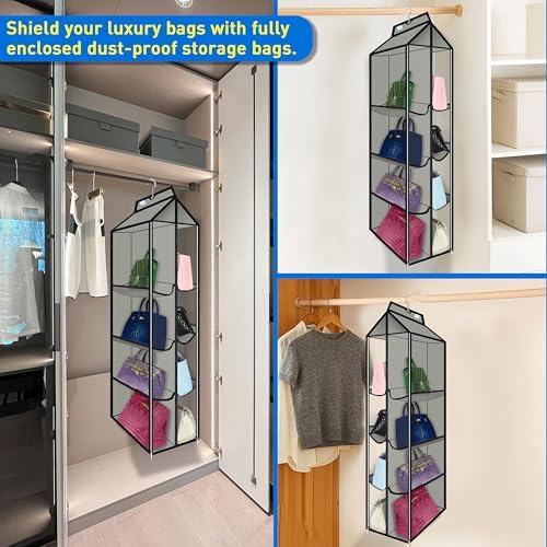 Purse Organizer for Closet, Heavy Duty Hanging Handbag Storage