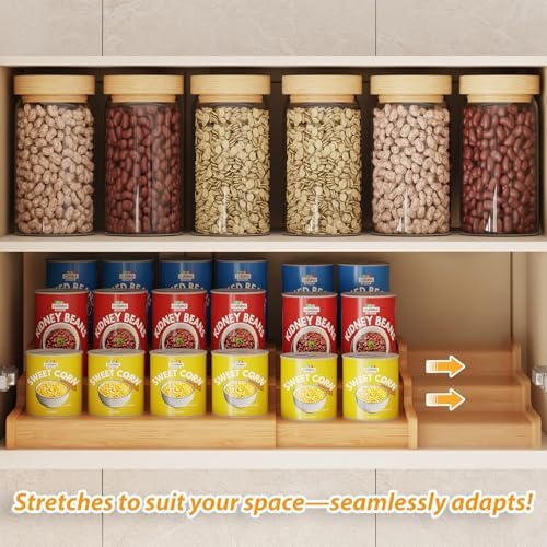 Expandable Bamboo Can Rack Organizer