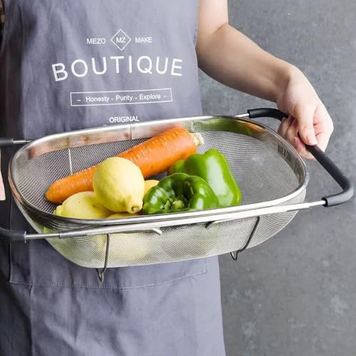 NikLye Stainless Steel Over the Sink Colander Basket