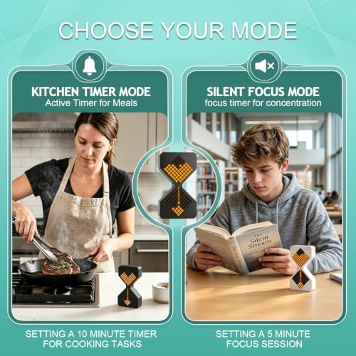 Digital Hourglass Visual Timer, LED Focus Timers