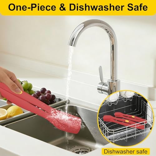 Beijiyi Silicone Kitchen Tongs for Cooking, Heat Resistant
