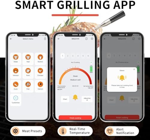 Wireless Meat Thermometer Digital, 777ft Long Range Bluetooth Meat Thermometer
