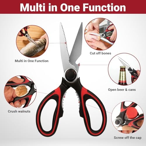 Kitchen Shears Set of 2, Heavy Duty Kitchen Scissors Seafood Scissors,