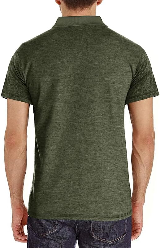Men's Classic Cotton Polo Shirt Short Sleeve Button Golf Tee