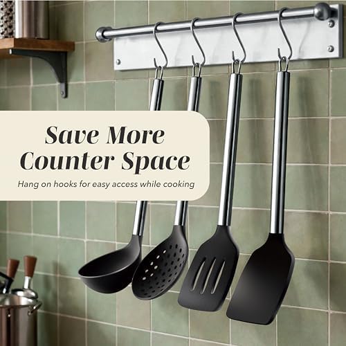 COOK WITH COLOR Silicone Cooking Utensils, Kitchen Utensil Set, Cooking Utensils