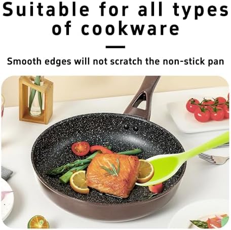 4Pcs Silicone Cooking Spoon, Heat-Resistant Nonstick Silicone Spoon