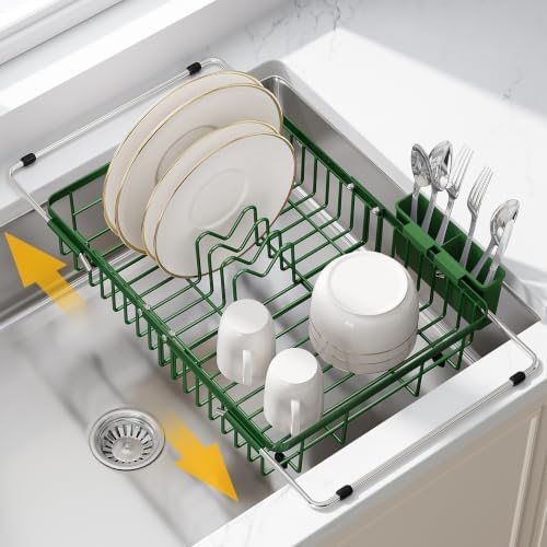 JASIWAY Green Dish Drying Rack Over the Sink