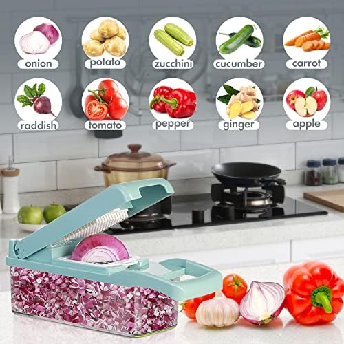 Ourokhome Vegetable Chopper Onion Cutter, 12 in 1 Professional Mandoline Slicer