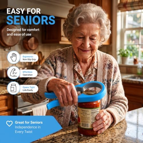 Bloss Jar Opener Bottle Opener for Seniors, Weak Hands and Arthritis