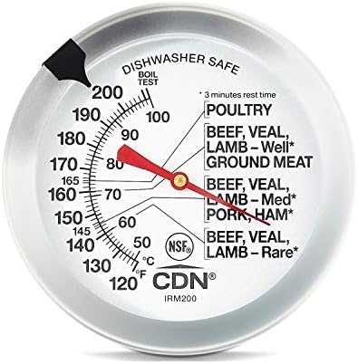 CDN Ovenproof Meat Thermometer NSF Certified Pro Accurate, Temperature Guide on