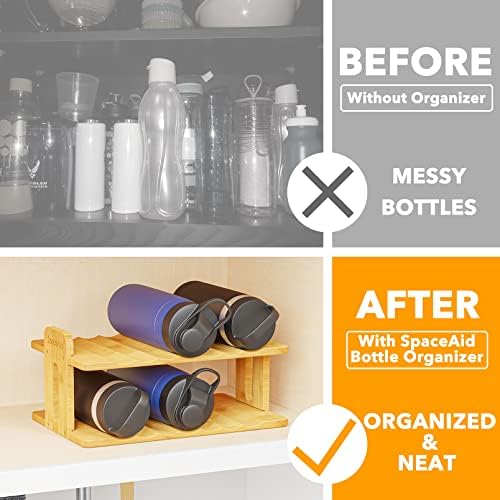 SpaceAid Bamboo Water Bottle Organizer