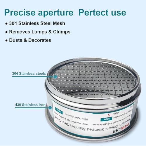 4" 304 Stainless Steel Lab Sieve, 4 Mesh Screen Sifter
