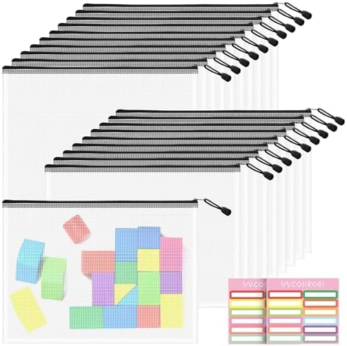 20pcs Mesh Zipper Pouch Bags, B4 Sizes Zipper Pouch, Mesh Bags