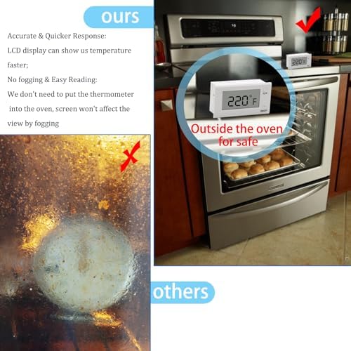 Digital Oven Thermometer with Probe Grill Meat Thermometer up to 572°F/300°C