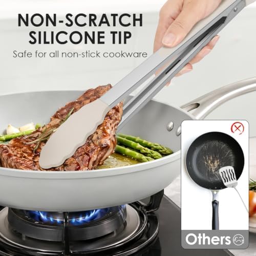 HOTEC Stainless Steel Kitchen Tongs