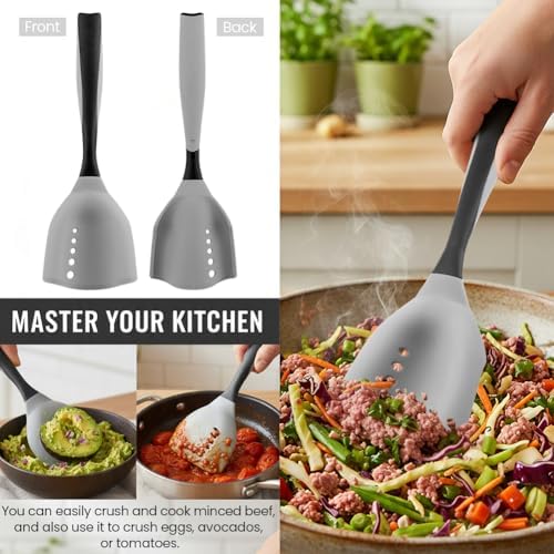 Meat Chopper Spatula Ground Beef Potato Masher Hamburger Smasher Tool